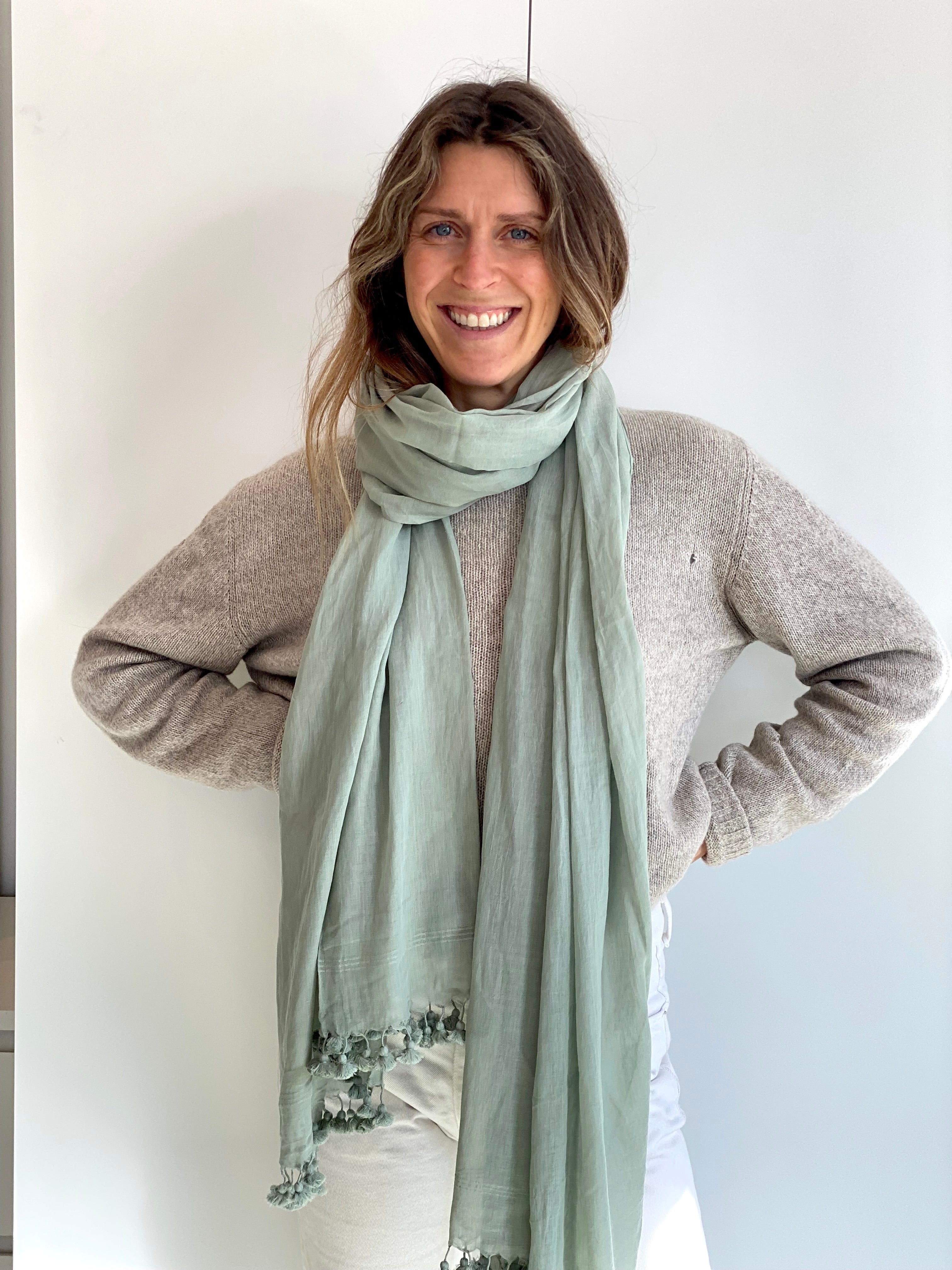 Sage sales green scarf