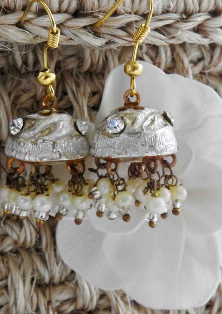 Golden Chandelier Earrings,My Peruvian Treasures,Artisan made earrings,Hypoallergenic  earrings,made in Peru,bohemian style earrings,boho (Primary color: Cobalt  Blue)